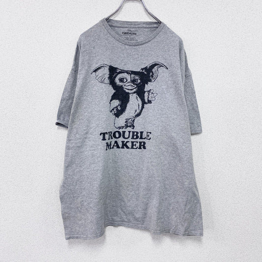 GREMLINS　グレムリン　ギズモ　半袖Tシャツ　ムービーT　キャラクターT　灰色　グレー　2XLサイズ