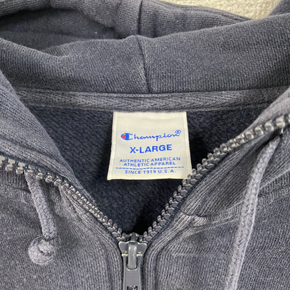 Champion　チャンピオン　フルジップパーカー/フーディー　紺　ネイビー　XLサイズ　古着