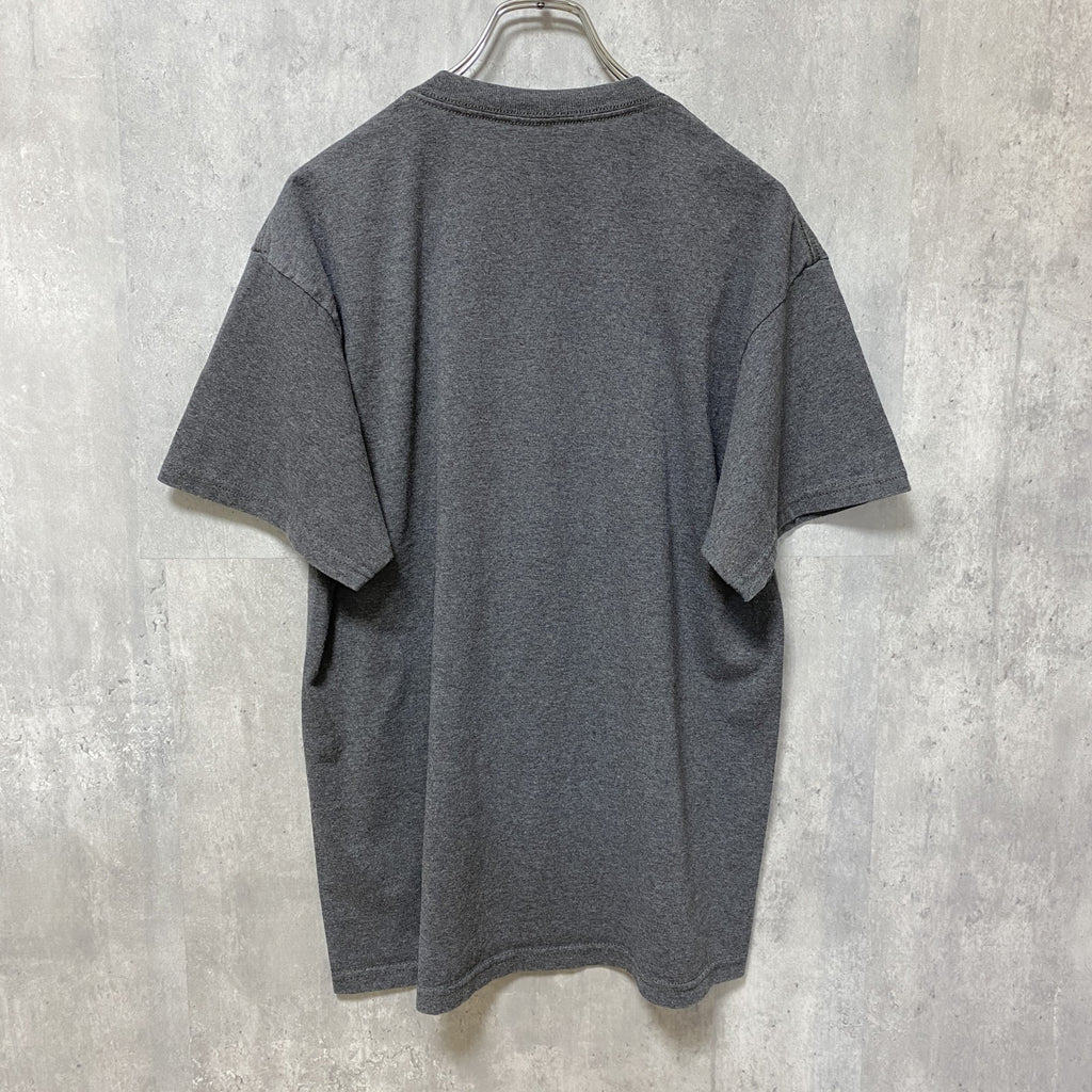 古着 used　Office Space　半袖プリントTシャツ　グレー　レトロ　デザイン　個性的　クルーネック　春夏服　XLサイズ