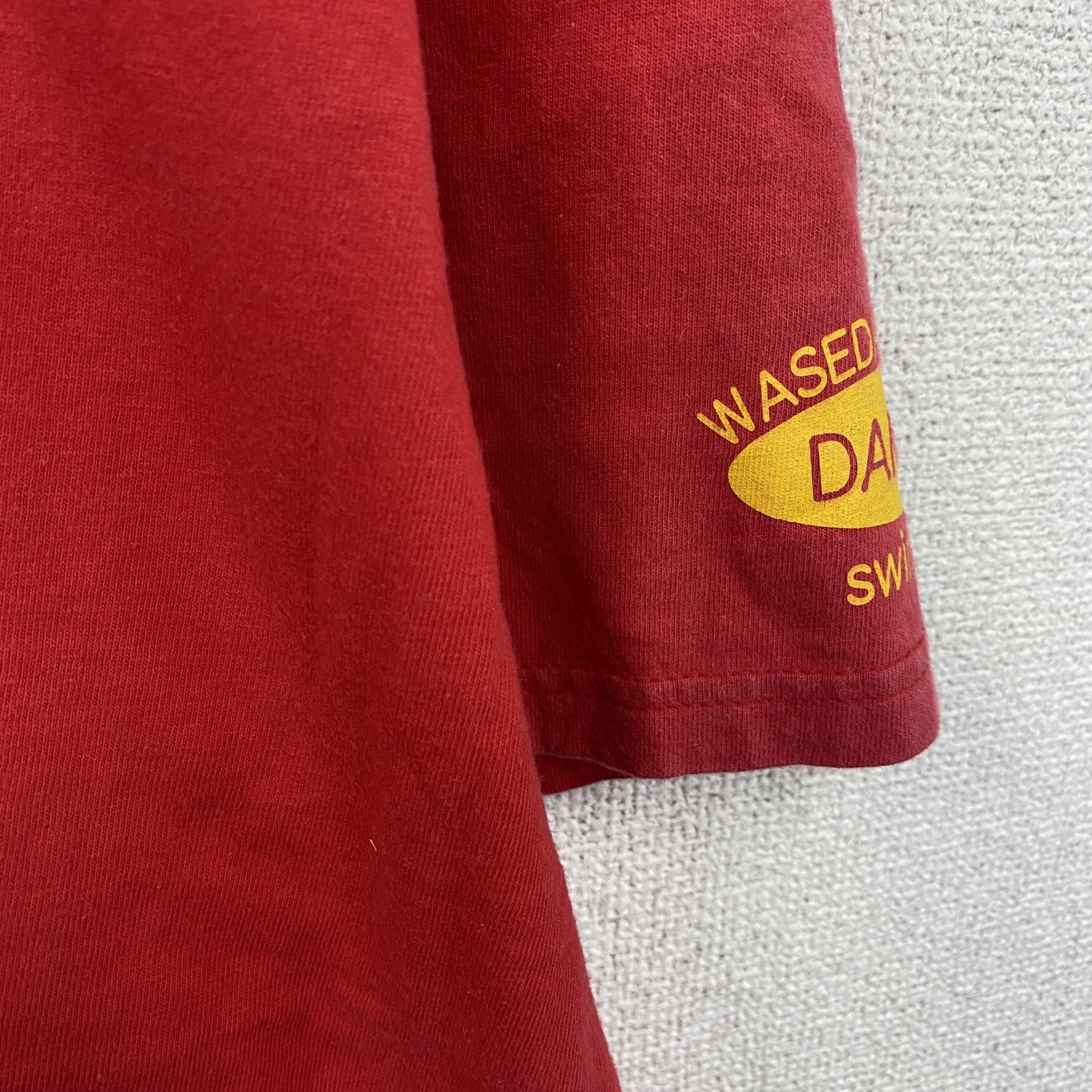 00s　Hanes　BEEFY-T　早稲田大学　水泳部　半袖プリントTシャツ　赤　レッド　XLサイズ