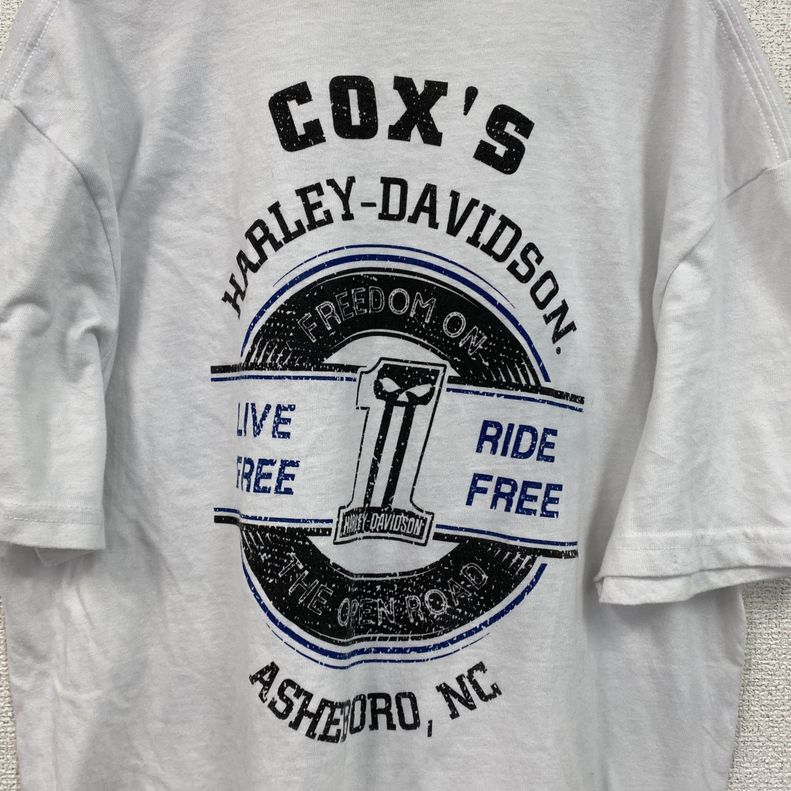 HARLEY DAVIDSON　ハーレーダビッドソン　半袖両面プリントTシャツ　白　ホワイト　XLサイズ