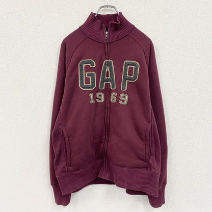 GAP　ギャップ　フルジップスウェット/トレーナー　ボルドー　ベージュ　Mサイズ