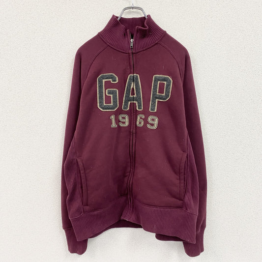 GAP　ギャップ　フルジップスウェット/トレーナー　ボルドー　ベージュ　Mサイズ