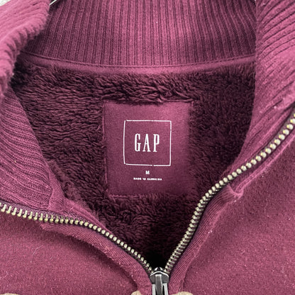 GAP　ギャップ　フルジップスウェット/トレーナー　ボルドー　ベージュ　Mサイズ