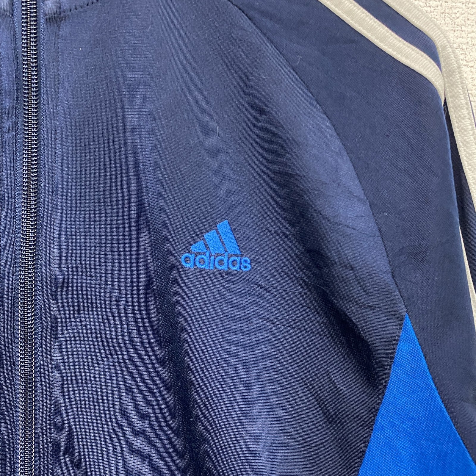 00s　adidas　アディダス　トラックジャケット/ジャージ　ヴィンテージ　紺　ネイビー　XLサイズ