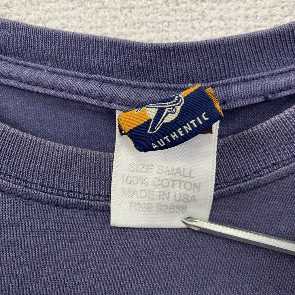 00s　Fossil　フォッシル　半袖プリントTシャツ　ヴィンテージ　フェード　紺　ネイビー　Sサイズ