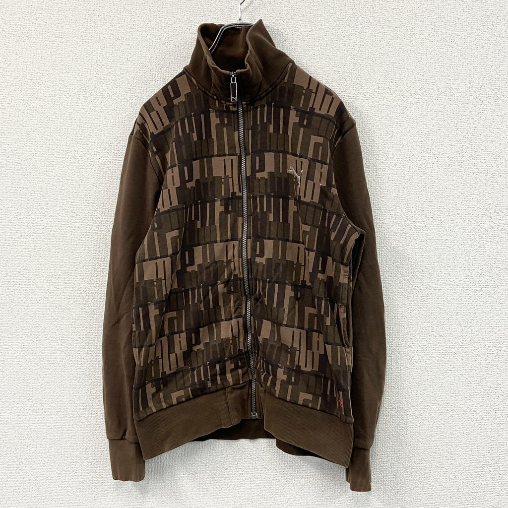 PUMA　プーマ　トラックジャケット/ジャージ　刺繍ロゴ　茶色　ブラウン　Sサイズ