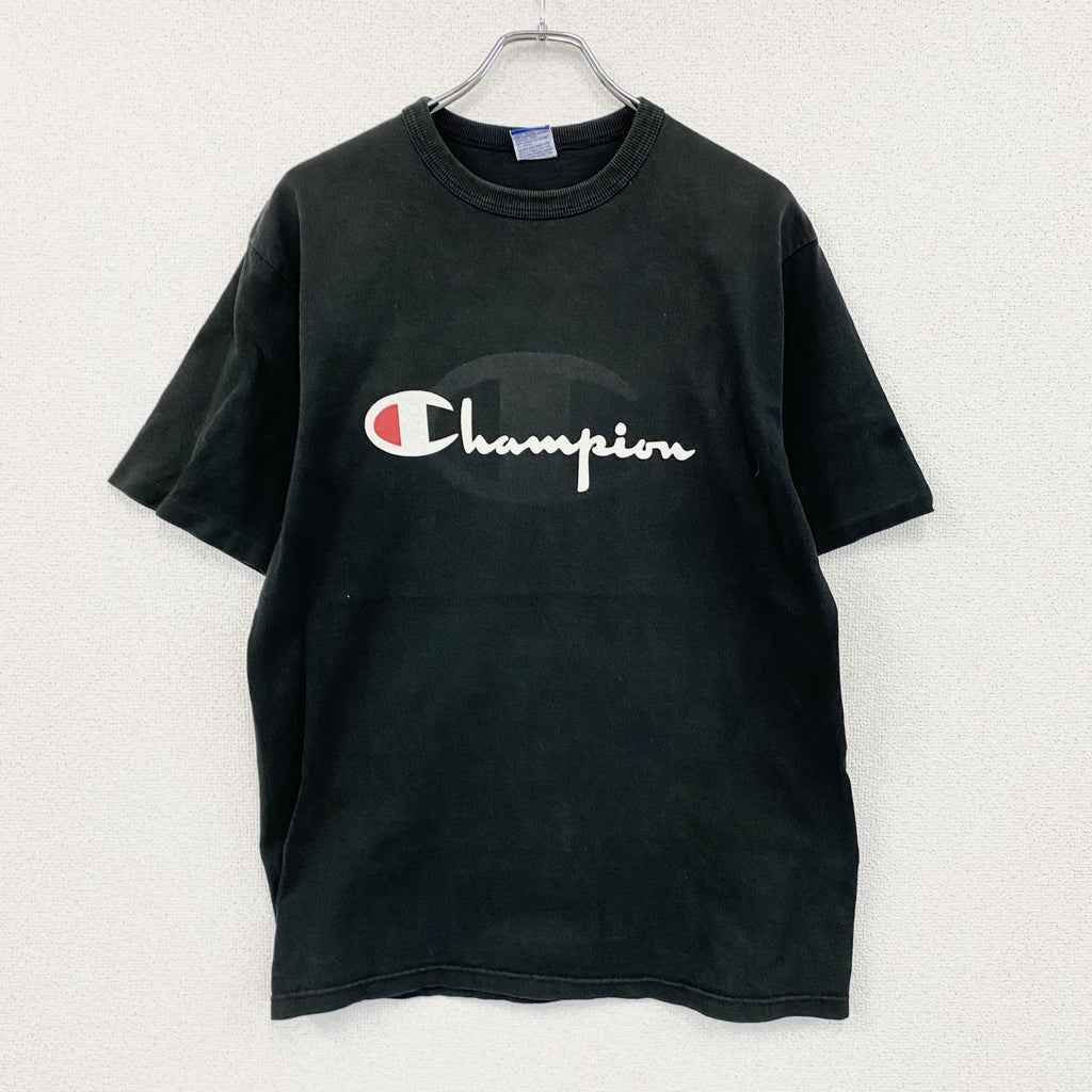 ～00s　Champion　チャンピオン　半袖プリントTシャツ　ヴィンテージ　黒　ブラック　Lサイズ