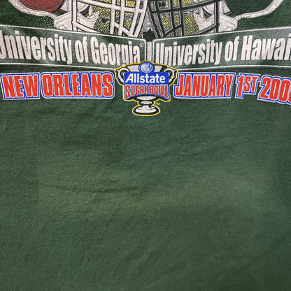 古着 used　SUGAR BOWL　アメフト　半袖カレッジプリントTシャツ　スポーツ　緑　グリーン　デザイン　クルーネック