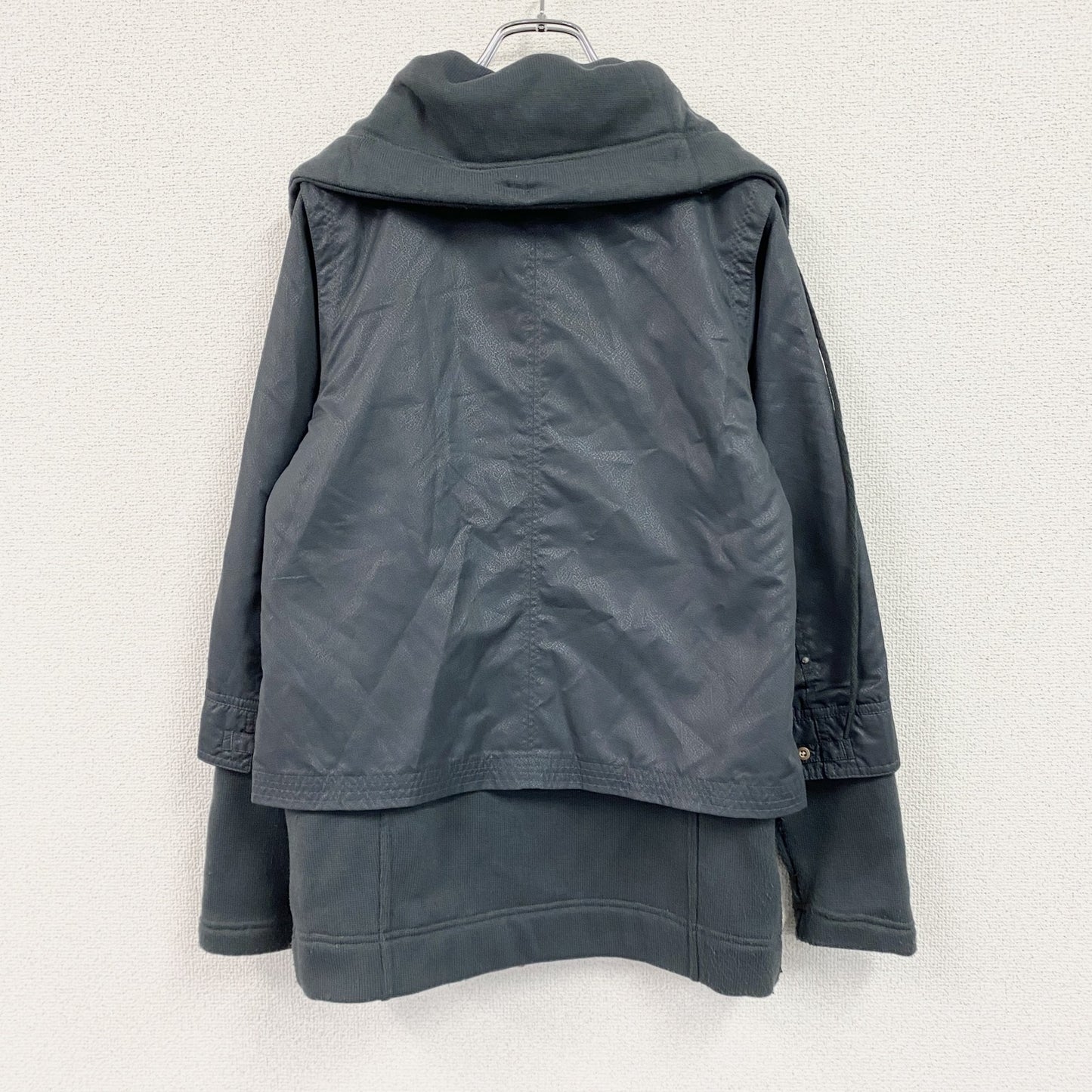Reebok　リーボック　フルジップジャケット　レイヤード　紺　ネイビー　Mサイズ