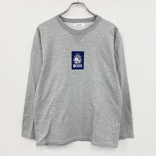 SUNTORY　サントリー　BOSS　ボス　長袖プリントTシャツ/ロンT　グレー