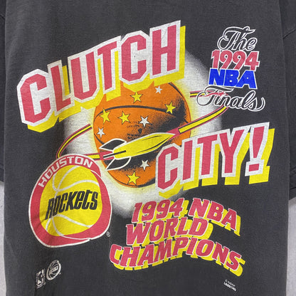 古着 used　NBA　1994　Houston Rockets　バスケ　半袖プリントTシャツ　ヴィンテージ　黒　ブラック　レトロ
