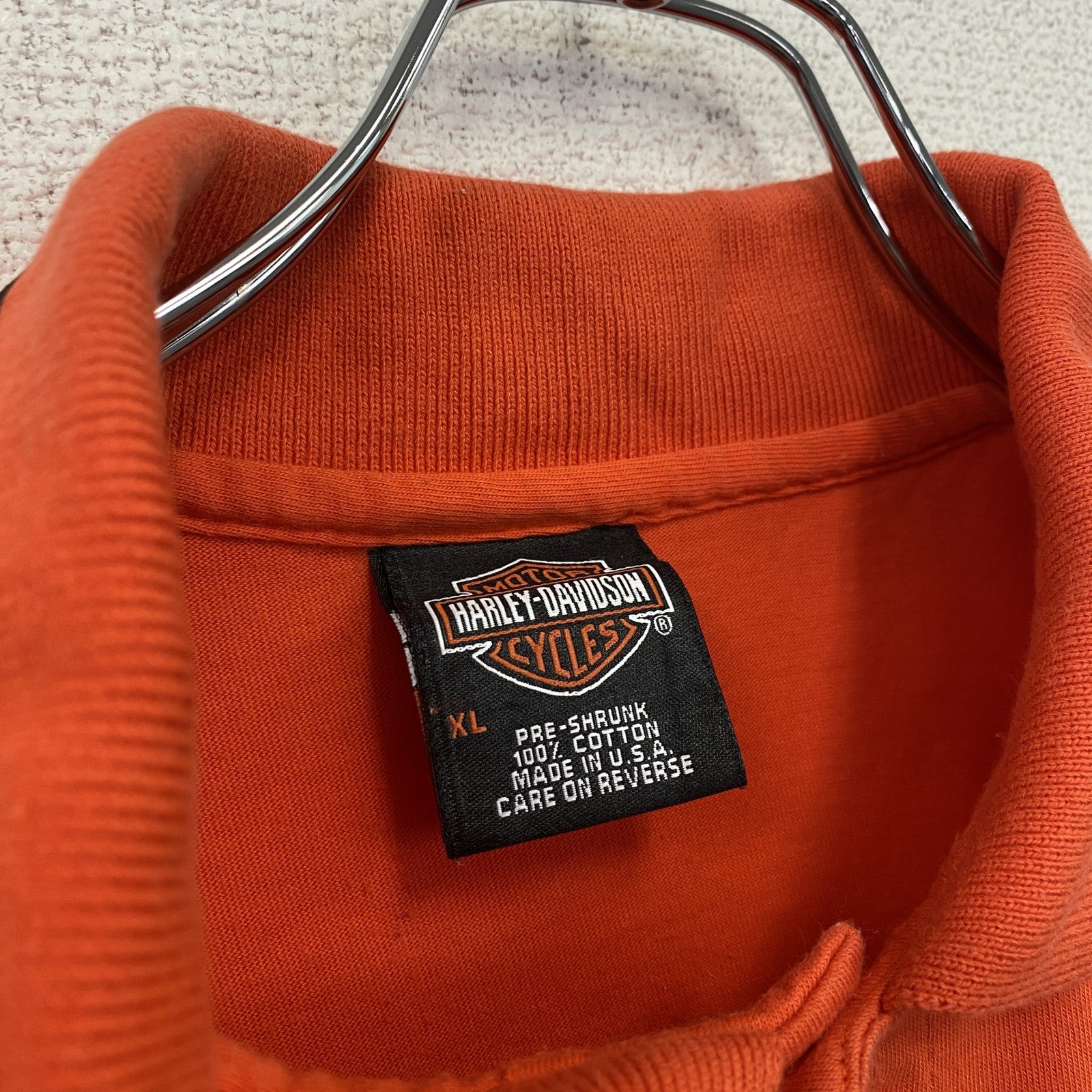 HARLEY DAVIDSON　ハーレーダビッドソン　半袖ポロシャツ　オレンジ　XLサイズ