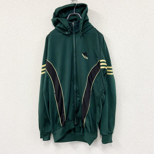 90s～　adidas　アディダス　トラックジャケット/ジャージパーカー　デカロゴ　パフォーマンスロゴ　緑　グリーン　Mサイズ