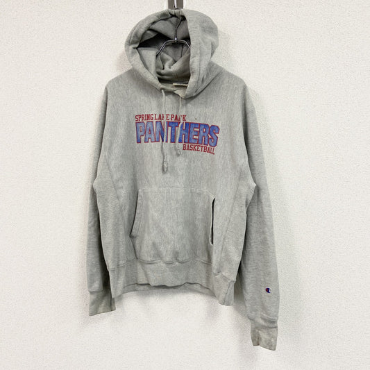 Champion　チャンピオン　リバースウィーブ　スウェットパーカー/フーディー　3連プリント　現行　灰色　グレー　Mサイズ