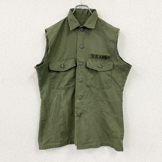 U.S.ARMY　米軍　ミリタリーベスト　ノースリーブ　切りっぱなし　カーキ