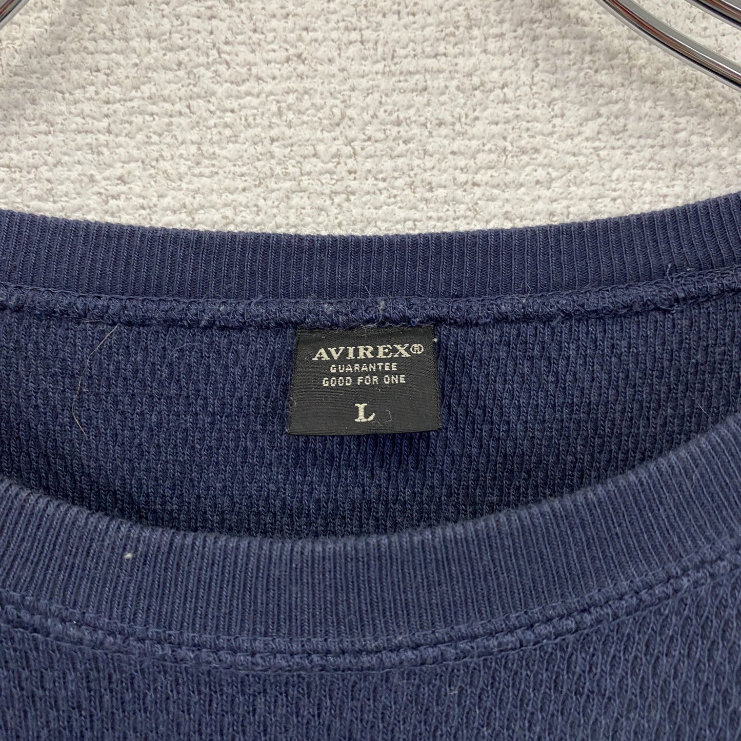 AVIREX　アヴィレックス　長袖プリントTシャツ/ロンT　サーマルロンT　紺　ネイビー　Lサイズ