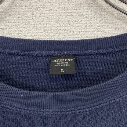 AVIREX　アヴィレックス　長袖プリントTシャツ/ロンT　サーマルロンT　紺　ネイビー　Lサイズ