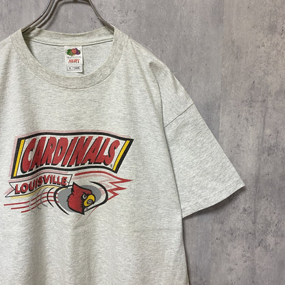 古着 used　MLB　CARDINALS　半袖プリントTシャツ　白　ホワイト　霜降りカラー　レトロ　クルーネック　オーバーサイズ
