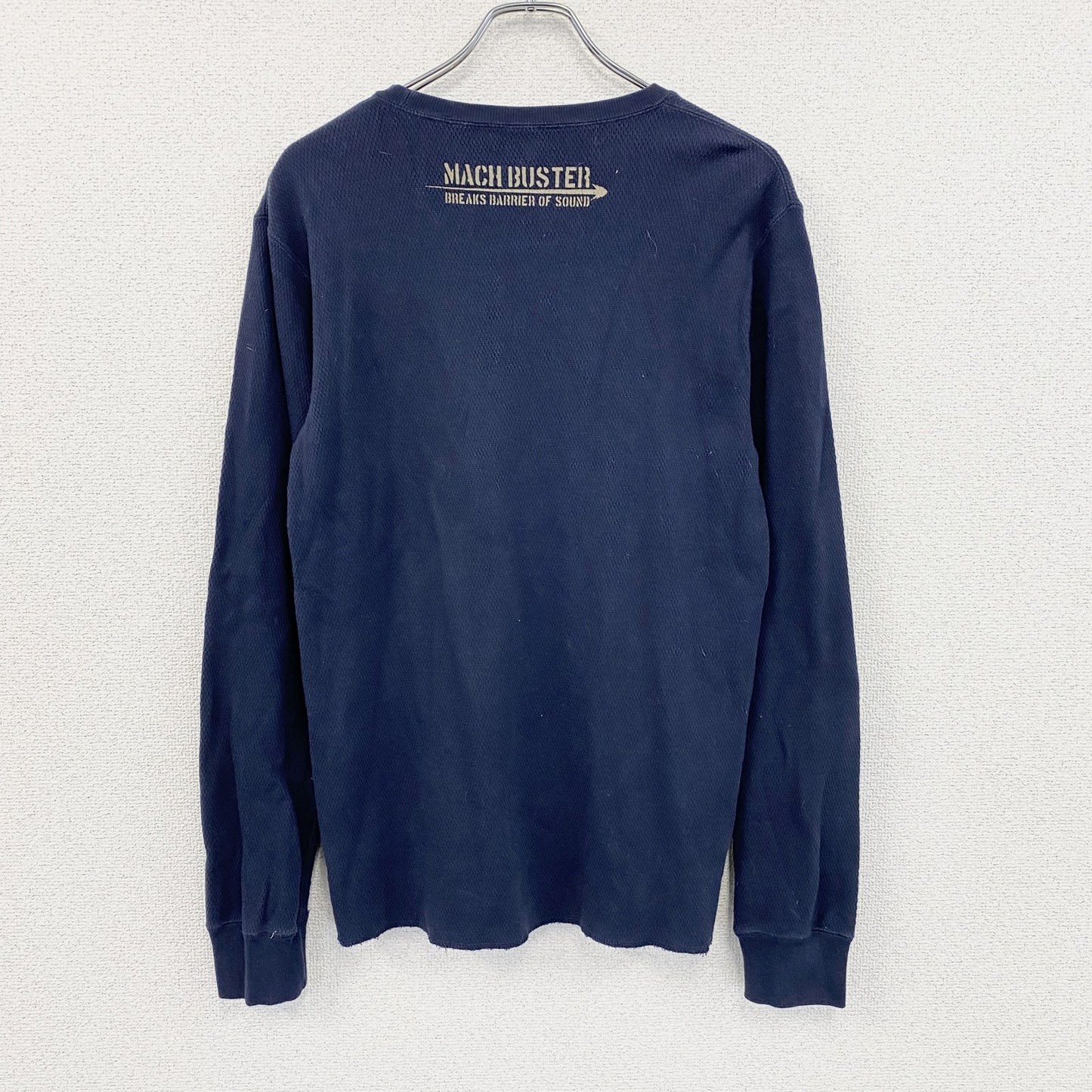 AVIREX　アヴィレックス　長袖プリントTシャツ/ロンT　サーマルロンT　紺　ネイビー　Lサイズ