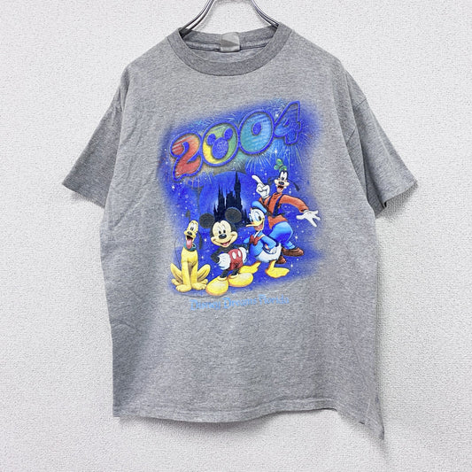 00s　Disney　ディズニー　Mickey Mouse　ミッキーマウス　半袖Tシャツ　ヴィンテージ　グレー