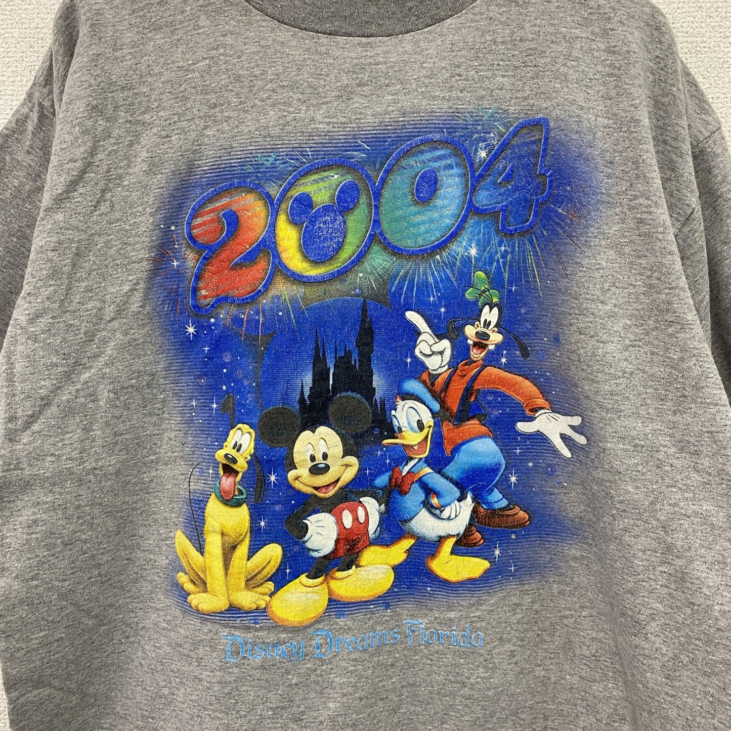 00s　Disney　ディズニー　Mickey Mouse　ミッキーマウス　半袖Tシャツ　ヴィンテージ　グレー