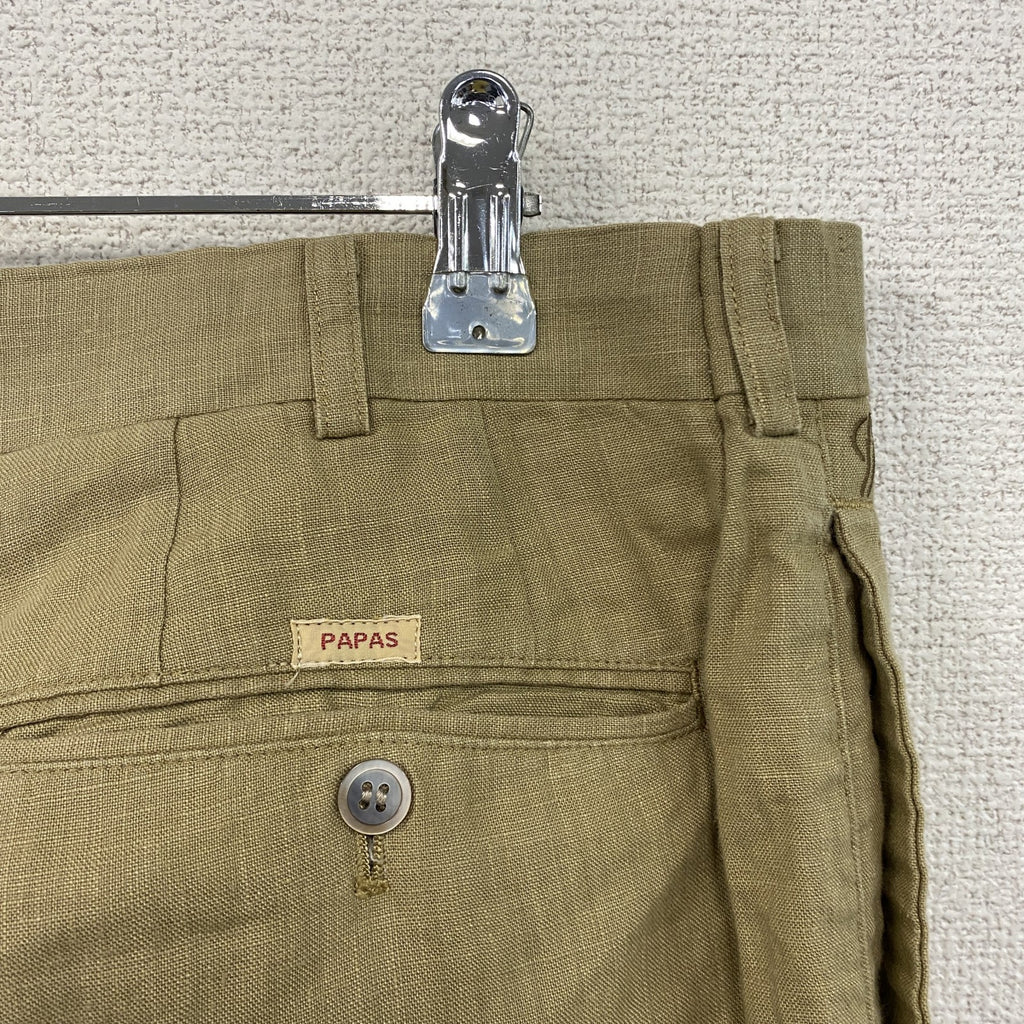 Papas　パパス　リネンパンツ　ベージュ　XLサイズ　