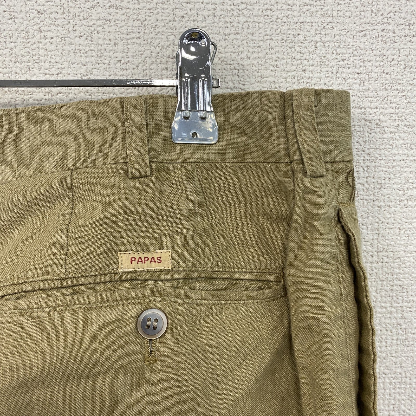 Papas　パパス　リネンパンツ　ベージュ　XLサイズ　
