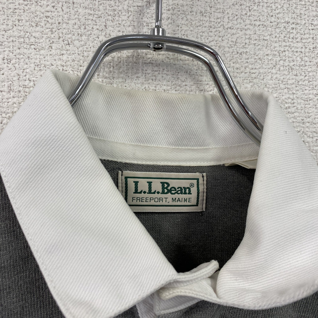 L.L.Bean　エルエルビーン　長袖ラガーシャツ　ボーダー柄　マルチカラー　灰色　グレー　Sサイズ