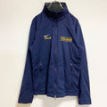 古着 used　NIKE　ナイキ　長袖ハイネックブルゾン　裏地フリースジャンパー　ワンポイント刺繍　ネイビー　秋冬服