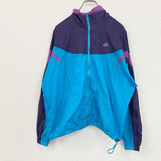90s　NIKE　ナイキ　ナイロンジャケット　銀タグ　ヴィンテージ　水色 　ライトブルー　パープル