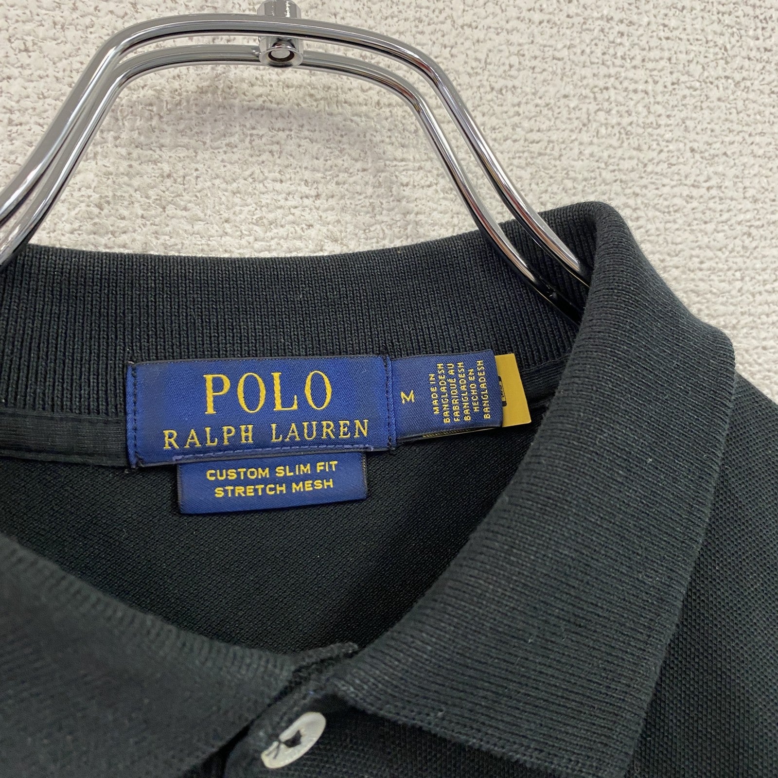 POLO RALPH LAUREN　ポロラルフローレン　長袖ポロシャツ　刺繡ロゴ　黒　ブラック　Mサイズ　