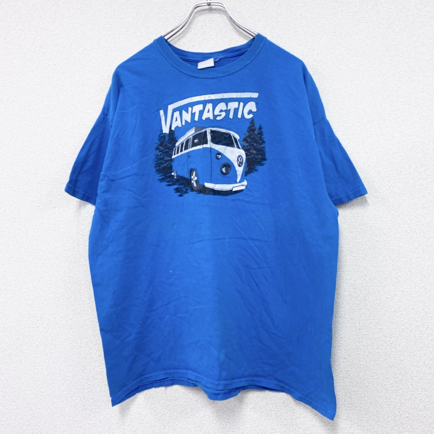 Volkswagen　フォルクスワーゲン　半袖Tシャツ　ワーゲンバス　青　ブルー