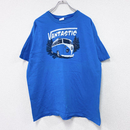 Volkswagen　フォルクスワーゲン　半袖Tシャツ　ワーゲンバス　青　ブルー