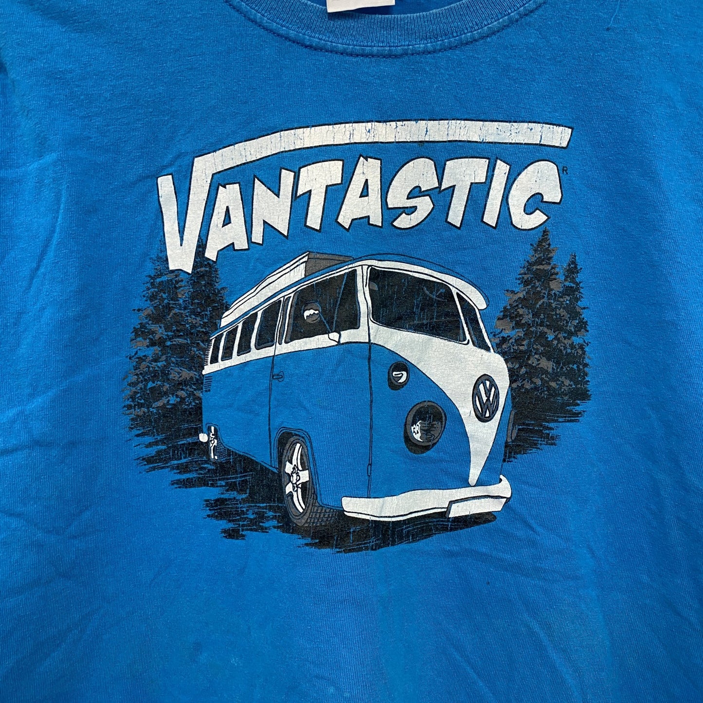 Volkswagen　フォルクスワーゲン　半袖Tシャツ　ワーゲンバス　青　ブルー
