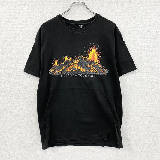 00s　キラウエア火山　半袖プリントTシャツ　ヴィンテージ　黒　ブラック