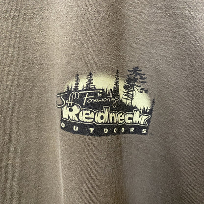 古着 used　GILDAN　ギルダン　半袖アニマルプリントTシャツ　バックプリント　茶色　レトロデザイン　クルーネック　Lサイズ