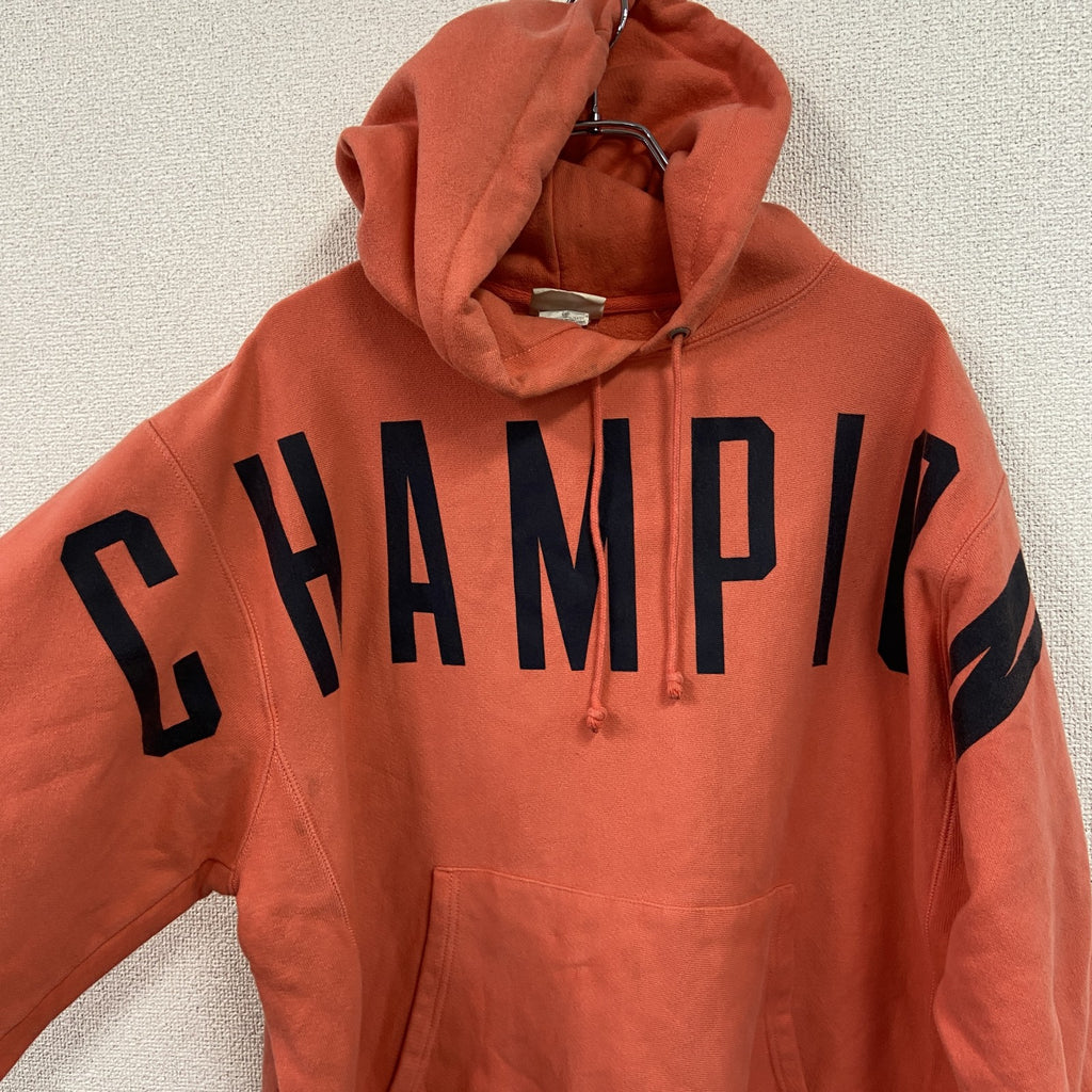 Champion　チャンピオン　リバースウィーブ　スウェットパーカー/フーディー　フェード　現行　オレンジ　XLサイズ