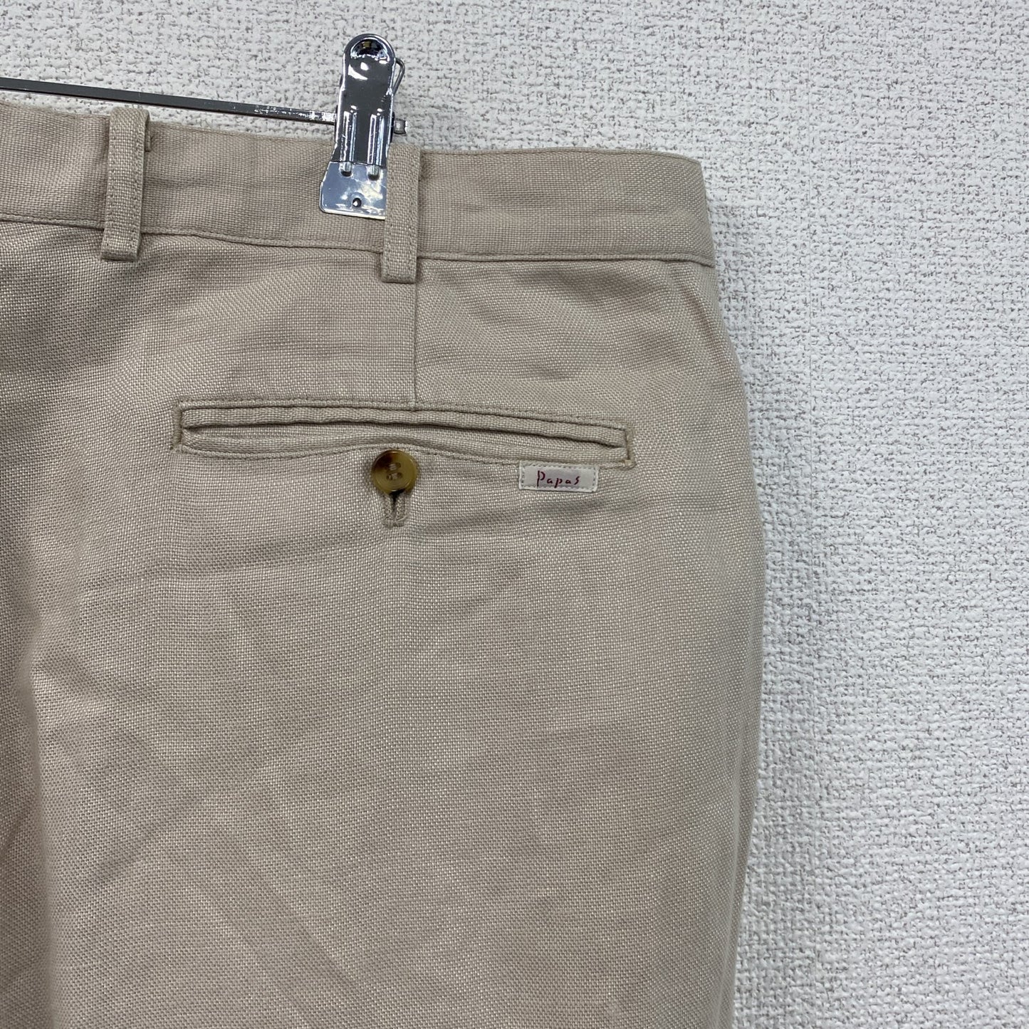 Papas　パパス　リネンパンツ　ベージュ　XLサイズ