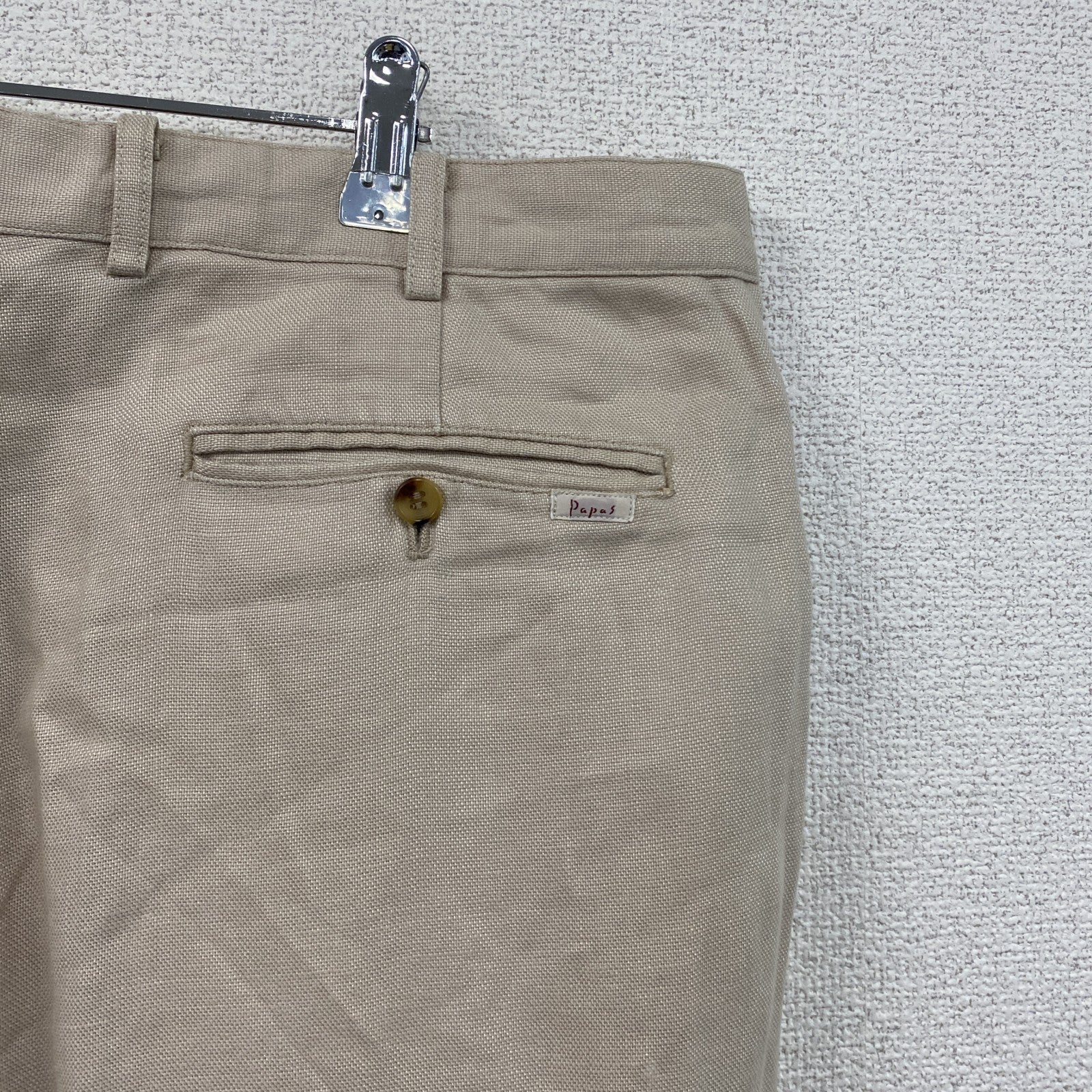 Papas　パパス　リネンパンツ　ベージュ　XLサイズ