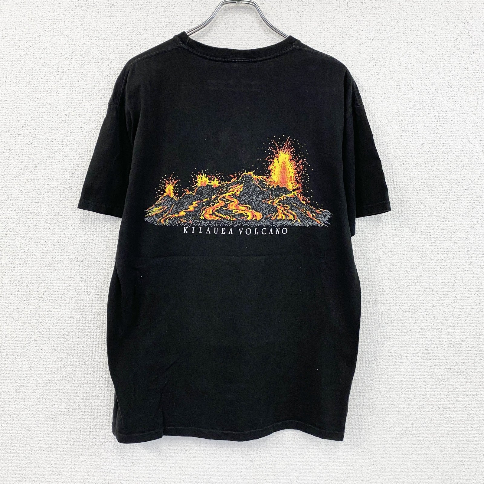 00s　キラウエア火山　半袖プリントTシャツ　ヴィンテージ　黒　ブラック