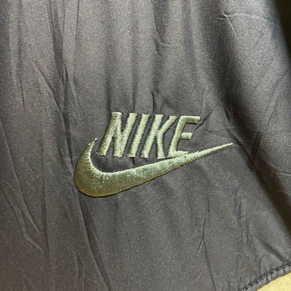 古着 used　NIKE　ナイキ　長袖異素材切替フリースジャケット　ロゴ刺繍　白　ネイビー　ビッグシルエット　2XLサイズ