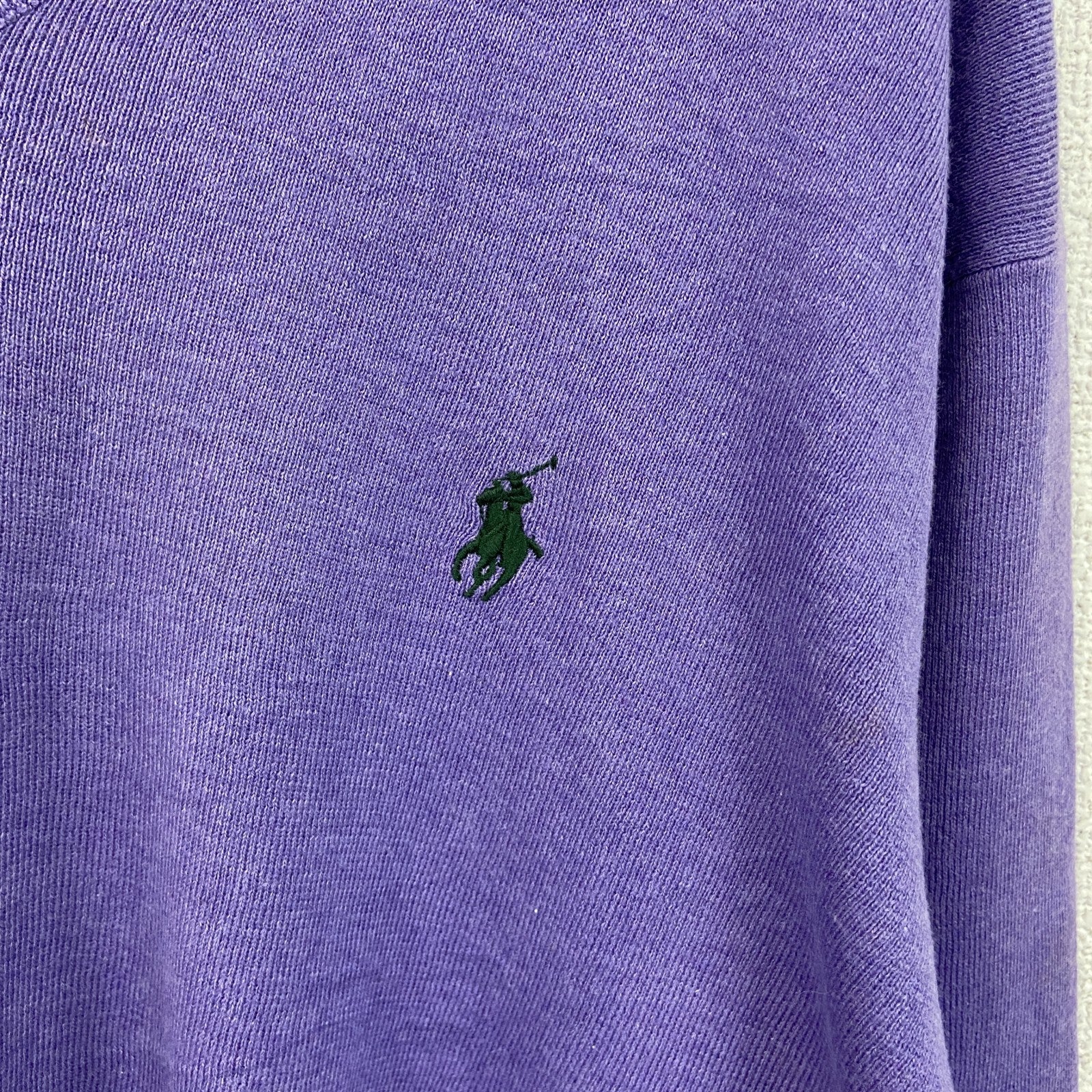 古着 used　POLO RALPH LAUREN　ポロラルフローレン　コットンニットセーター　紫　パープル　XLサイズ