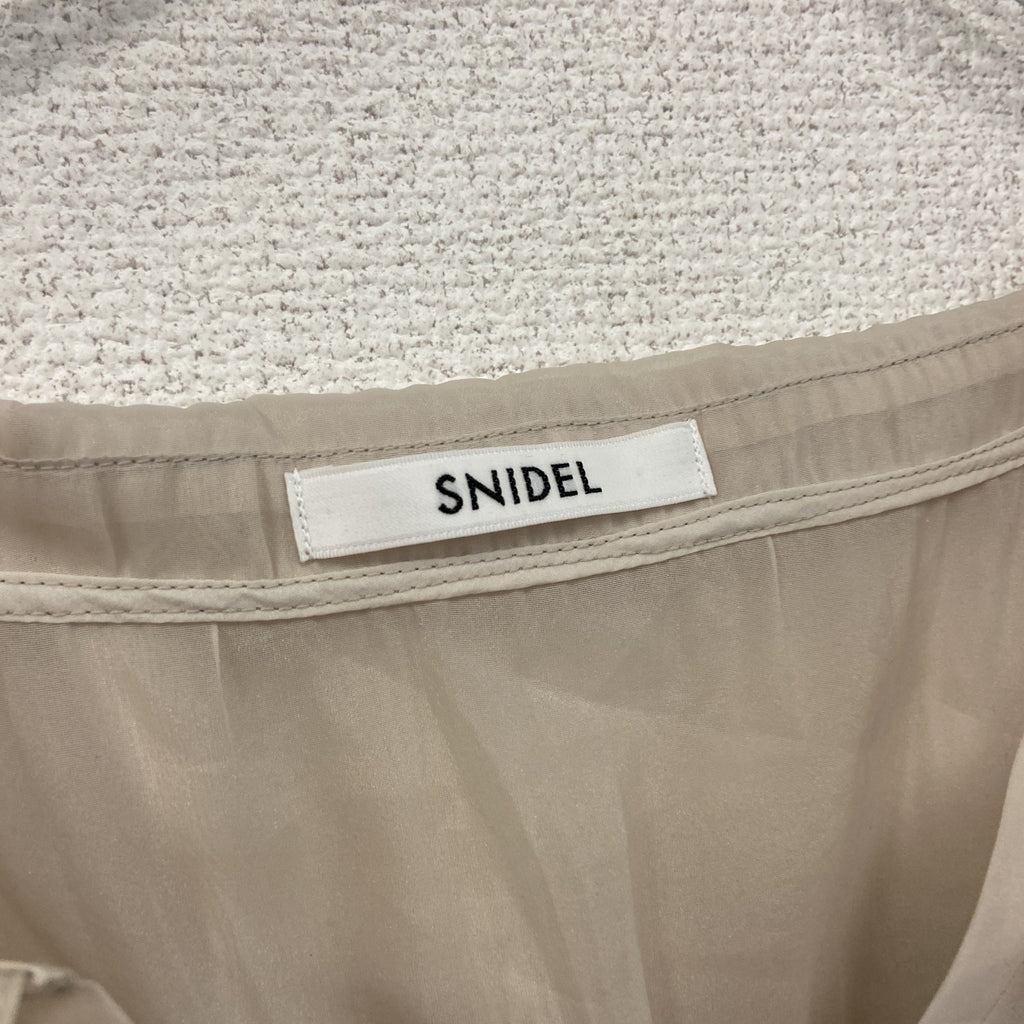 SNIDEL　スナイデル　ニットドッキングフレアワンピ　ワンピース　ベージュ