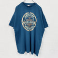 HARLEY DAVIDSON　ハーレーダビッドソン　長袖両面プリントTシャツ　青　ブルー　XLサイズ