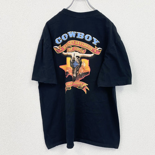 00s　HARLEY DAVIDSON　ハーレーダビッドソン　半袖プリントTシャツ　黒　ブラック　2XLサイズ