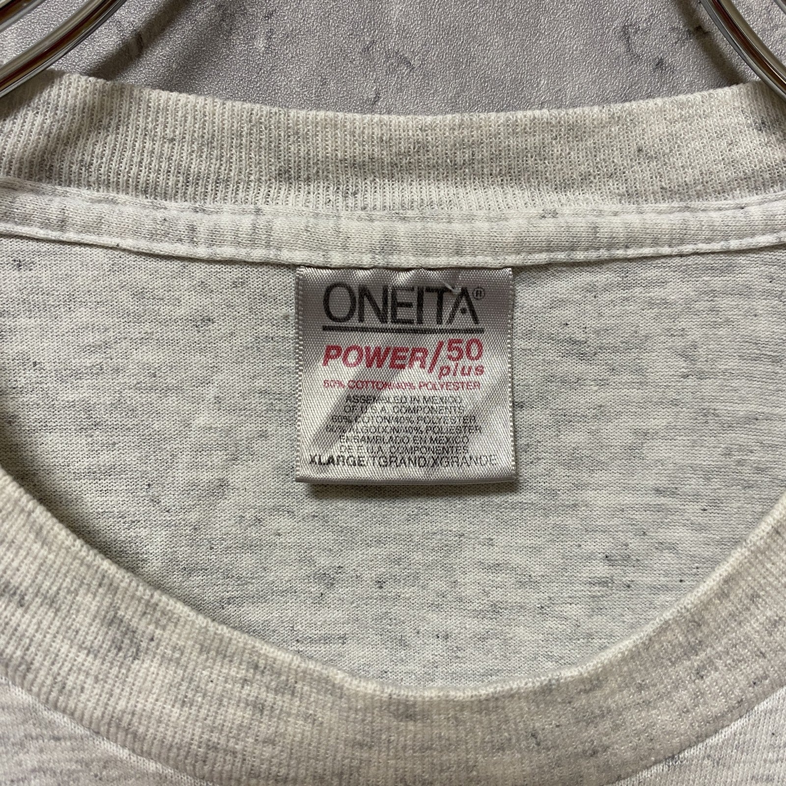 古着 used　ONEITA　シャチ　鯱　半袖アニマルプリントTシャツ　ワンポイント　バックプリント　白　ホワイト　オーバーサイズ