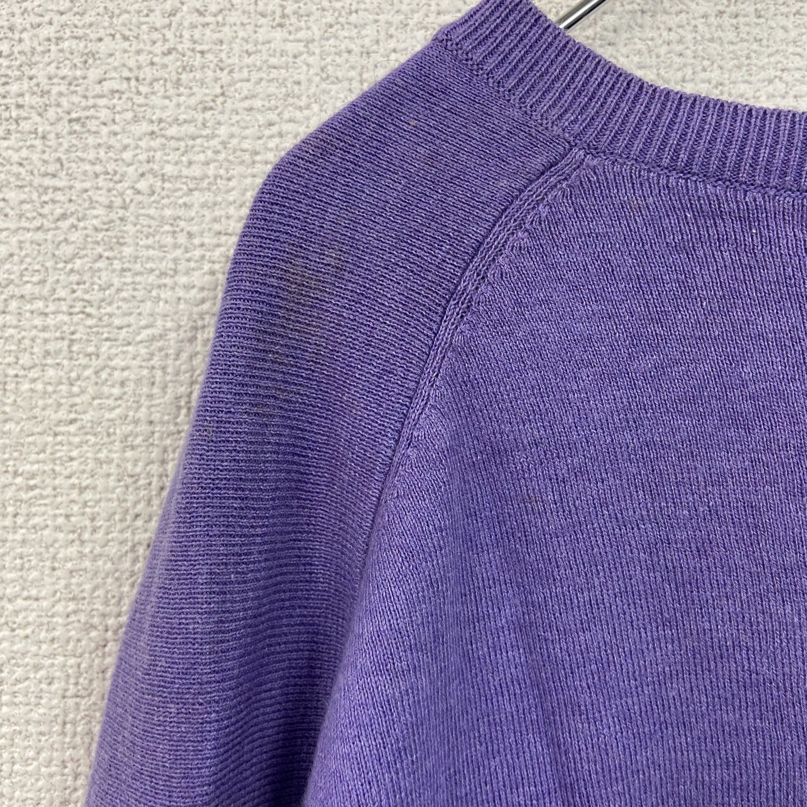 古着 used　POLO RALPH LAUREN　ポロラルフローレン　コットンニットセーター　紫　パープル　XLサイズ
