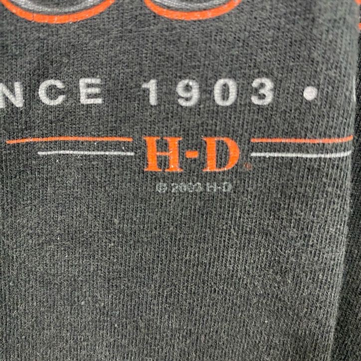 00s　HARLEY DAVIDSON　ハーレーダビッドソン　半袖プリントTシャツ　黒　ブラック　2XLサイズ