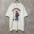 古着 used　半袖プリントTシャツ　白　ホワイト　デザイン　クルーネック　春夏服　ビッグシルエット　オーバーサイズ　XXLサイズ